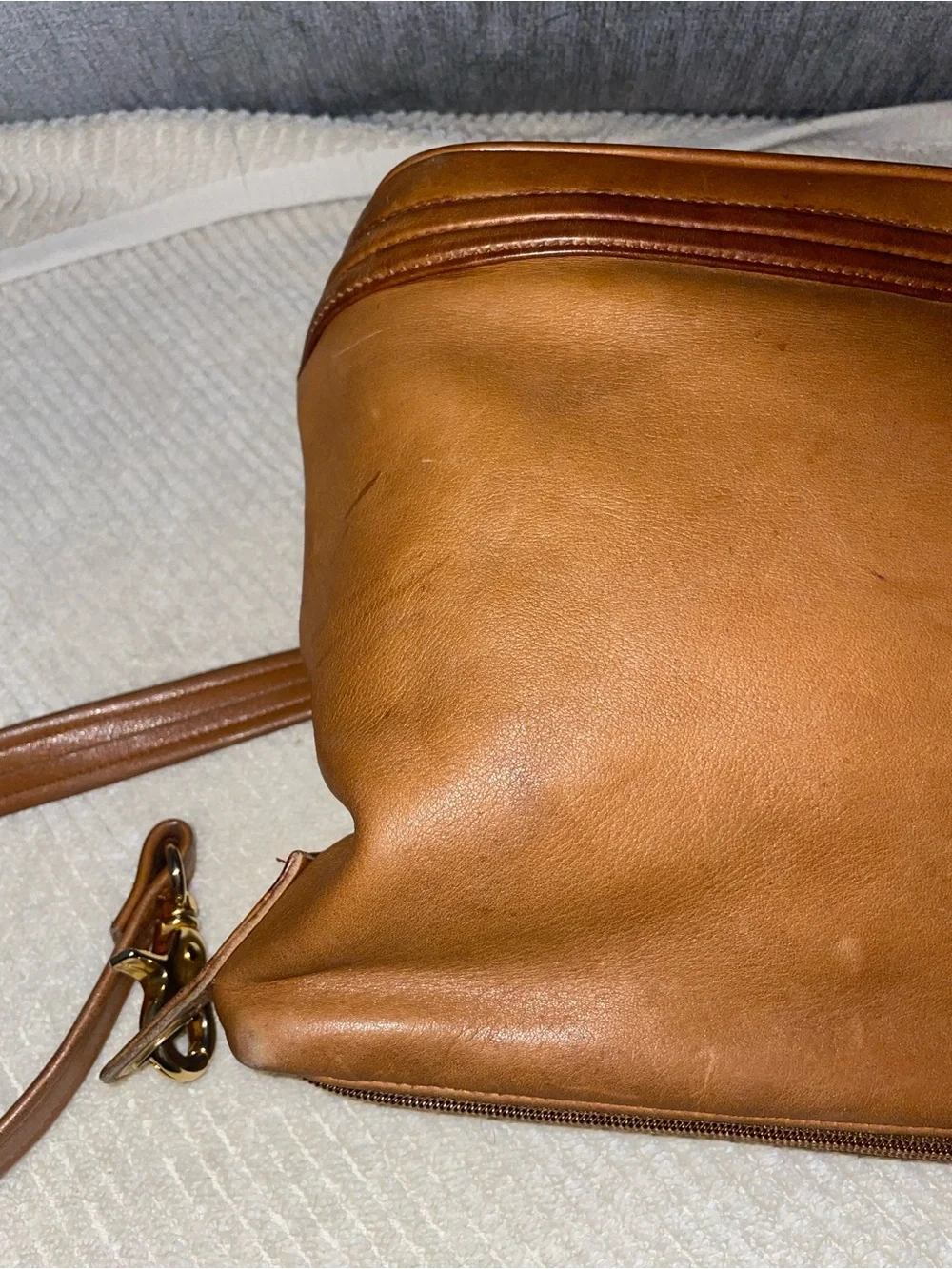 Tiganello Leather Crossbody Shoulder Bag with Tassel - Brown